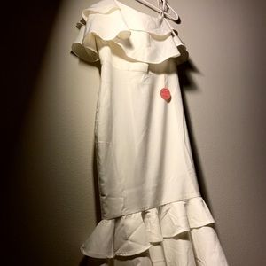 Chi Chi London White Ruffle Dress (NEW)